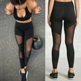 thumbnail image 2 of Pants for Women Dressy Casual Mesh Patchwork Leggings Sports Long Leg Elastic Fitness Yoga Trousers, 2 of 7