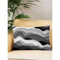 thumbnail image 2 of Waterproof Outdoor Throw Pillows with Inserts 12"x20", Grey Ombre Soft Decorative Pillowcases for Couch Bedroom, Modern Geometric Moire Abstract Art Pillow Covers for Sofa Living Room, 2 of 8