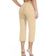 thumbnail image 4 of pantalón elástico de cintura alta 3/4 para mujer pantalones de pierna capris anchos con ajuste activo casual pantalones con bolsillos caqui / 3xl, 4 of 4
