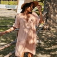 thumbnail image 5 of Summer Dresses for Women Maxi Dress Mid Waist Loose Casual Dress Short Deep V Neck Dress, 5 of 7