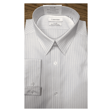 Calvin Klein Men's Dress Shirt Non Iron Stretch Slim Fit,Blue Multi, 15.5(34/35)