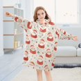 thumbnail image 4 of Wearable Blanket Hoodie for Cute Santa Claus Flannel Hooded Blanket with Pockets and Sleeves Suitable, 4 of 7