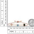 thumbnail image 3 of Gem Stone King 1.71 Ct Oval Peach Morganite Swiss Blue Topaz 18K Rose Gold Plated Silver Bracelet for Women, 3 of 4