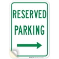 thumbnail image 1 of Right Arrow Reserved Parking Green Sign, 10x7 Vinyl Sticker, 1 of 1