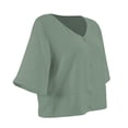 thumbnail image 3 of Blusa George para Mujer,Manga al Codo Escote V y Aletilla Funcional Verde Talla EG, 3 of 4