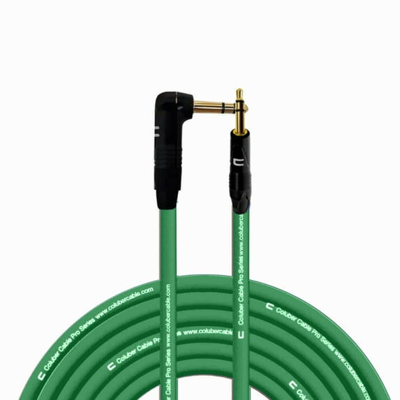 Coluber Cable - Right Angle 1/4" TRS to 3.5 TRS Male - Pro 3-Pin Connector