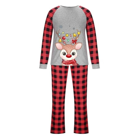 

Christmas Men Dad Printed Blouse Tops+Pants Family Matching Pajamas Set