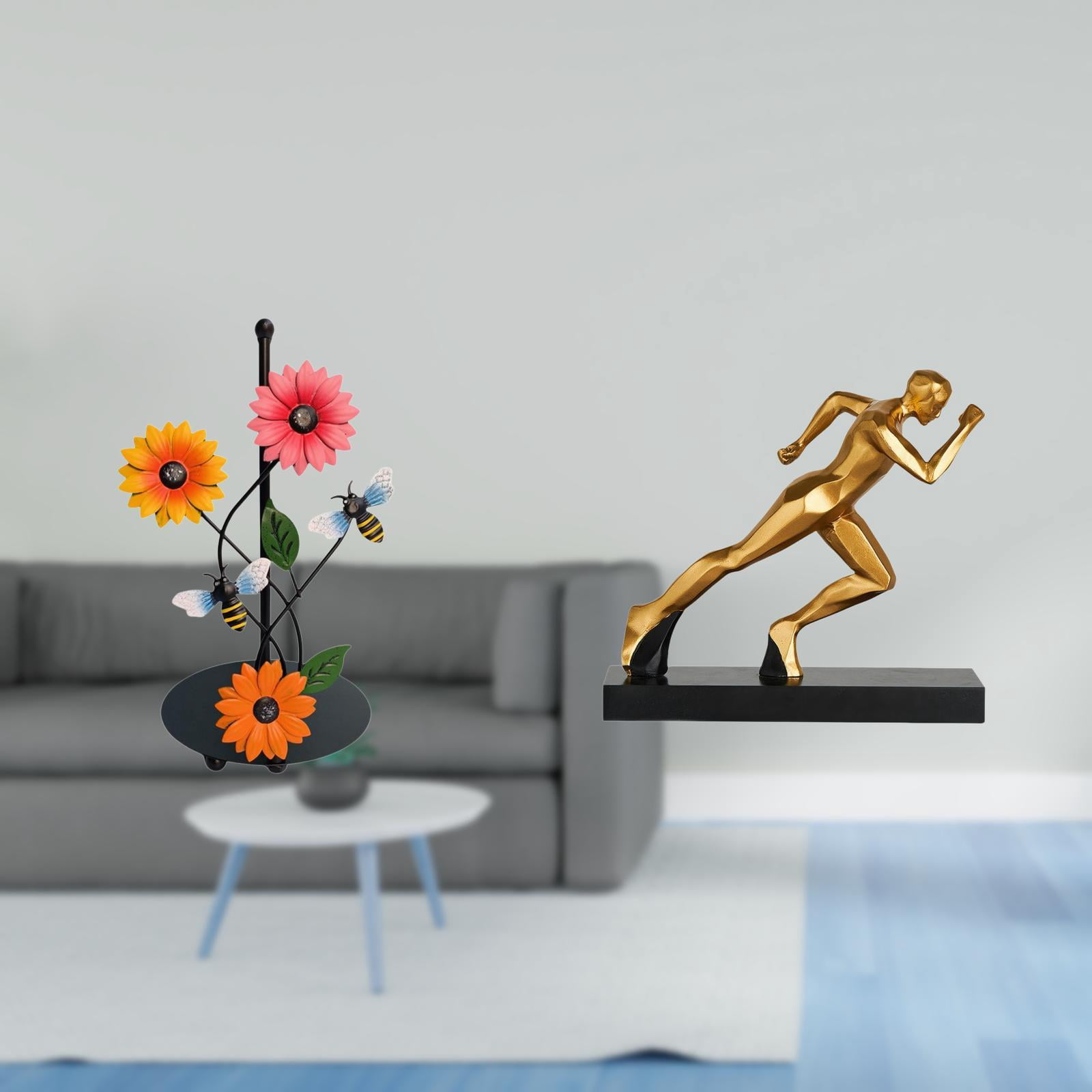 Fiocias Runner Statue Toilet Paper Holder Paper Towel Holder Countertop Abstract Art Sculpture Figurine Iron Resin Material Suitable for Room O