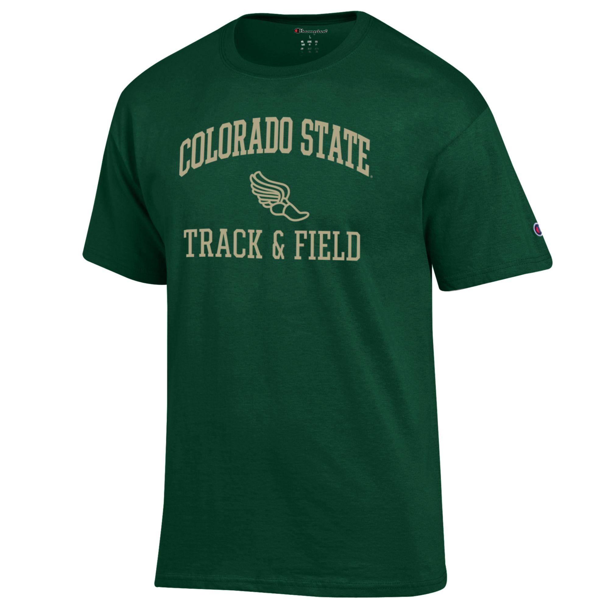 Men's Champion  Green Colorado State Rams Track & Field Icon T-Shirt