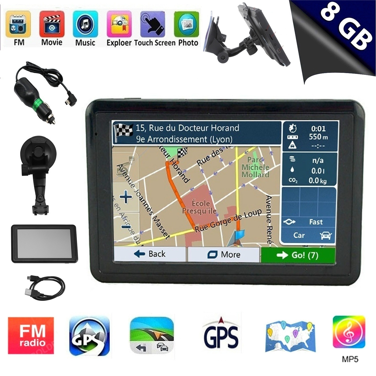 Newest Car GPS Navigator 5inch HGV Portable GPS Navigation Australia