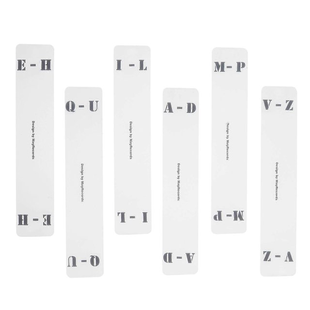 CD Divider Card Vinyl Record Dividers Transparent Design White Acrylic 17.5X3.5X0.1CM A-Z Tab Dividers 6Pcs