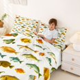 thumbnail image 4 of Manfei Watercolor Sea Fish King Sheets, Kawaii Animal Bedding, Cream Orange, 4pcs, 1 Flat Sheet, 1 Fitted Sheet and 2 Pillowcases, 4 of 6