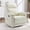 White-PU-Manual, variant on Ebello Manual PU Leather Swivel Rocker Recliner, Nursery Glider Chair with Padded Armrests & Backrest for Apartment, Living Room and Bedroom, White