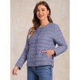 thumbnail image 3 of Unique Bargains Women's Puffer Lightweight  Packable Long Sleeve Coat XS Gray Blue, 3 of 6