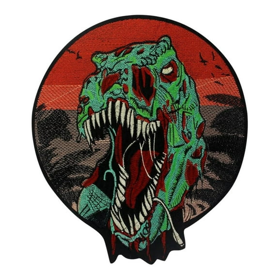 1 piece Dinosaur Patches Virgin Forest Embroidered Applique Iron on Patches Tyrannosaurus Rex Patches for Jacket Backpack Vest Decorated