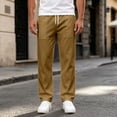 thumbnail image 2 of Akiihool Men Baggy Cargo Pants Men's Extreme Straight Fit Tapered Leg Pant Brown,S, 2 of 8