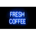thumbnail image 1 of SpellBrite FRESH COFFEE LED Sign for Business. 22.7" x 15.0" Blue FRESH COFFEE Sign Has Neon Sign Look With Energy Efficient LED Light Source. Visible from 500+ Feet, 8 Animation Settings., 1 of 4