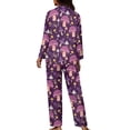 thumbnail image 5 of Kuiaobaty Purple Mushroom Print Women Pajama Sets Long Sleeve Button Up Sleepwear Nightwear Soft Pjs Lounge Sets with Tops and Pants Holiday Nightgown Party Clothes, Size XL, 5 of 7