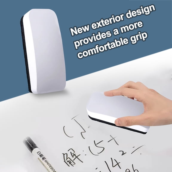 Dry Erase Erasers for Classroom, Large 5X3 In, Felt Surface, Attaches to Steel Boards, Glass Chalkboard Use, White, 1 Pc