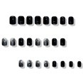 thumbnail image 2 of Set de uñas postizas KSTBJN cortas cuadradas negras para Navidad, 2 of 7