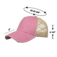thumbnail image 5 of Toptie 2 Pack Ponytail Hat Mesh Baseball Cap Adjustable High Messy Bun Ponycap-Black & pink, 5 of 5