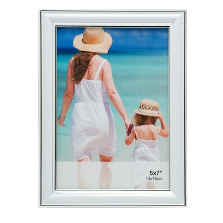 - Enigma 5 In. by 7 In. Picture Frame with Silver Lining, White