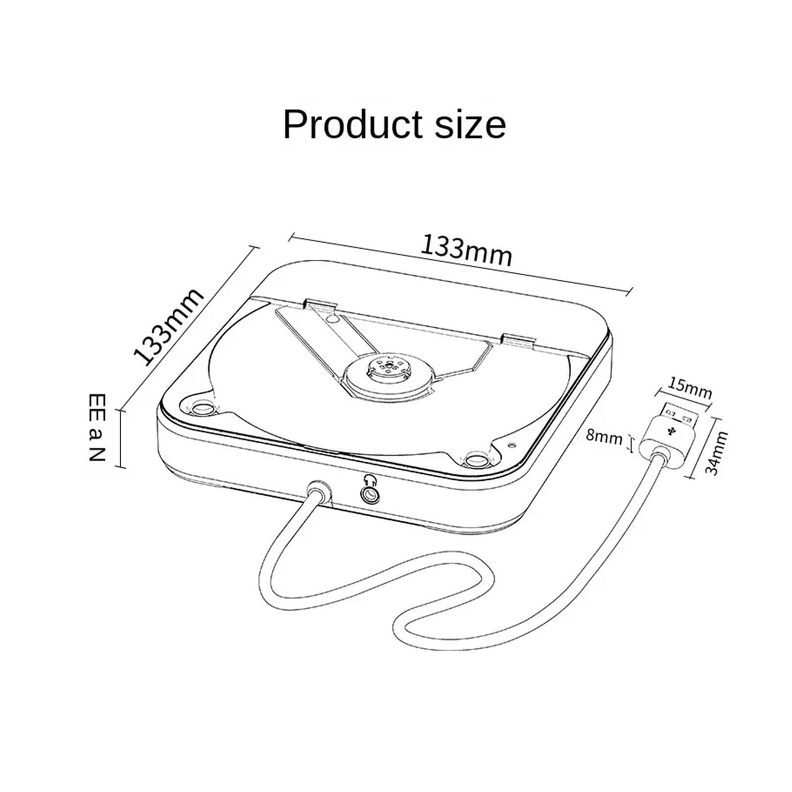 CD Player KC-606 External Car Player with USB/AUX Lossless Connection Portable CD Player