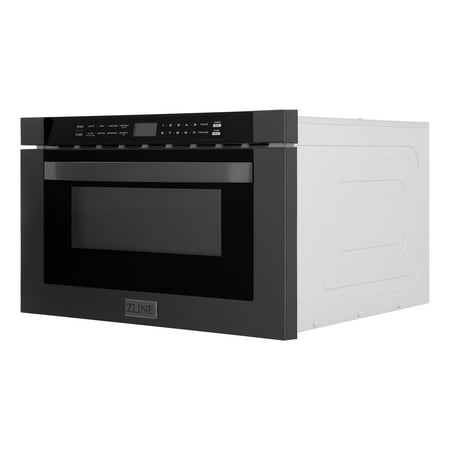 ZLINE - 24" 1.2 cu. ft. Built-in Microwave Drawer in Black Stainless Steel - Black