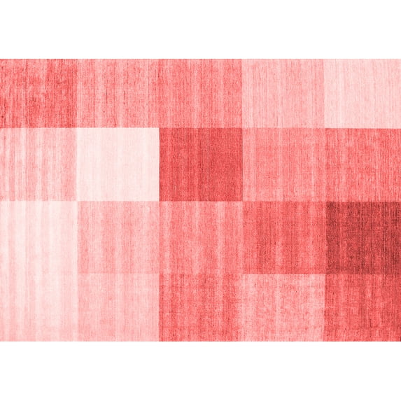 Ahgly Company Indoor Rectangle Checkered Red Modern Area Rugs, 7' x 10'