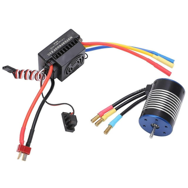 Moteur sans is sans capteur 4 pôles RC 3650 3500 kV avec contrôleur ESC 60 A étanche pour voiture RC 1/10
