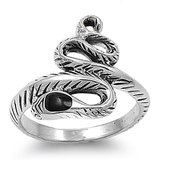 925 Sterling Silver Assertive Power Snake Ring Size 6