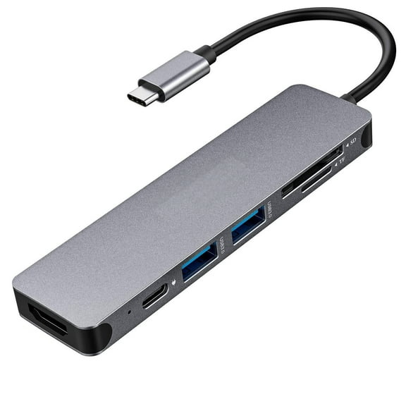 For Galaxy XCover6 Pro - 7-in-1 USB-C to 4K TV Adapter, PD Port HDTV Adapter Charger Port MicroSD Slot TV Video Hub TYPE-C Projector Converter for Samsung Galaxy XCover6 Pro