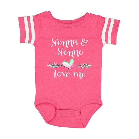 

Inktastic Nonna and Nonno Love Me- Heart Grandchild Gift Baby Boy or Baby Girl Bodysuit