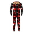 thumbnail image 6 of Mrzhqd Family Matching Christmas Pajamas Mens Christmas Pajamas Plaid Printed Onesie With Hooded Zipper Sleepwear,Red,Size Xxl, 6 of 6