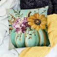 thumbnail image 2 of Patifu Watercolor Pumpkin Floral Throw Pillow Cover Fall Decor Pumpkins Harvest Cushion Cover for Outdoor Patio, Decorative Autumn Farmhouse Thanksgiving Pillow Case for Sofa 18x18in, 2 of 5