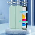 thumbnail image 3 of Aoub Case for iPad (A16) 11th Generation Case 2025, iPad 10th Generation Case 2022, Tri-fold Stand Smart Case Soft TPU Back Case with Pencil Holder, Auto Sleep/Wake (Light Green), 3 of 10