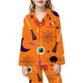 thumbnail image 4 of WOYY Girls Halloween Pajama Set Notch Collar Long Sleeve Shirt with Pants PJs, Sizes 3-14, 4 of 4