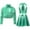Light Green, variant on Girls Jazz Hip Hop Dance Outfits 3Pcs Tracksuit Shiny Metallic Crop Tops with Bomber Jacket and Skirt Set Light Green 6
