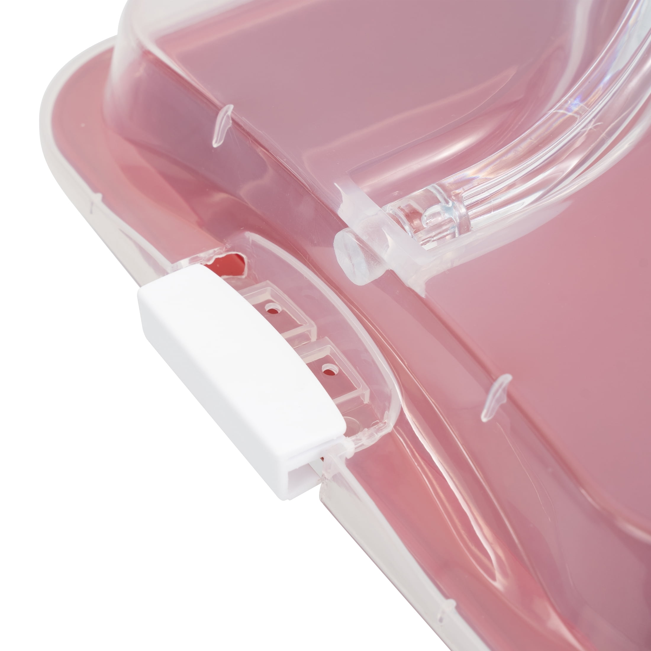 Holiday Time Bakeware Rectangular Cake Pan with Plastic Lid, Red, Handle, Non-Stick, Carbon Steel