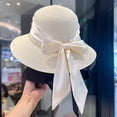 thumbnail image 6 of Noric Women's Straw Sun Hat Summer with Big Bow Trim Wide Brim UV Protection Beach Vintage Vacation Hats, 6 of 6