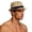 Beige, variant on Men's Straw Fedora Hat with Houndstooth Pattern, Light summer wear, Sun resistant for beach, vacation and daily casual use Brown