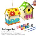 thumbnail image 3 of Kits de edificio de la casa de aves para niños Artesanía de madera con pinturas Pinceles Adornos de madera Adornos de madera Decoraciones para el hogar Artes de pintura Inevent OD003468-05, 3 of 7