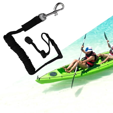 Kayak Leash, Paddle Safety Rope Fishing Rod Trolley Elastic Surfboard Surf Rope for Canoeing Surf Board Paddle Kayaking Rafting Black