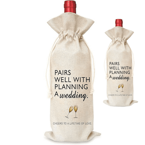 2pc Elegant Wine Bag Gift For Mr And Mrs In Classic Design Perfect For Weddings