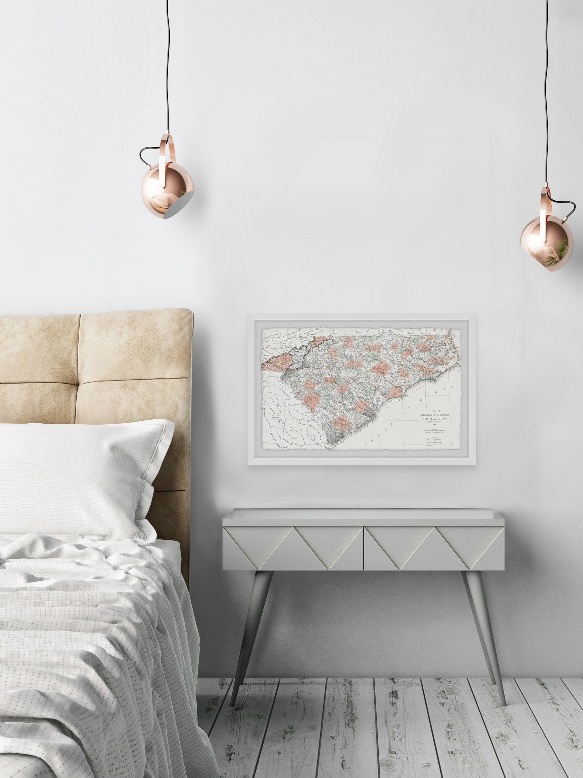 Marmont Hill Spots Map Framed Wall Art