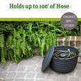 thumbnail image 6 of Matte Black Ribbed Hose Pot with Lid, 6 of 7