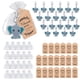 thumbnail image 1 of Duety Baby Shower Return Favors para Invitados, Llaveros de Elefante Azul, Bolsas de Organza, Etiquetas Kraft de Agradecimiento de And para Party,, 1 of 9