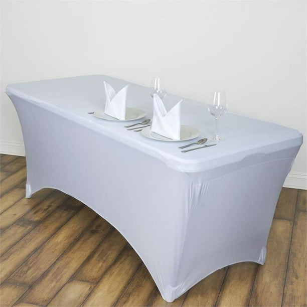 Efavormart 6 Ft Rectangular Spandex Table Cover for Kitchen Dining