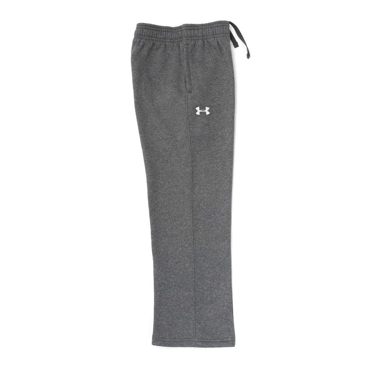 Under Armour Boy's Drawstring Waist Hustle Fleece Straight Leg Pant (Carbon  Heather, M)