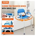 thumbnail image 2 of Sliding Tub Transfer Bench Shower Chair with Swivel Seat - 330lbs Capacity - Adjustable Height - for Seniors & Disabled, 2 of 7